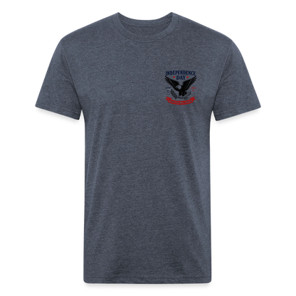 250 Yr America Fitted Cotton/Poly T-Shirt by Next Level - heather navy