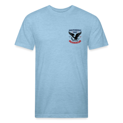 250 Yr America Fitted Cotton/Poly T-Shirt by Next Level - heather blue
