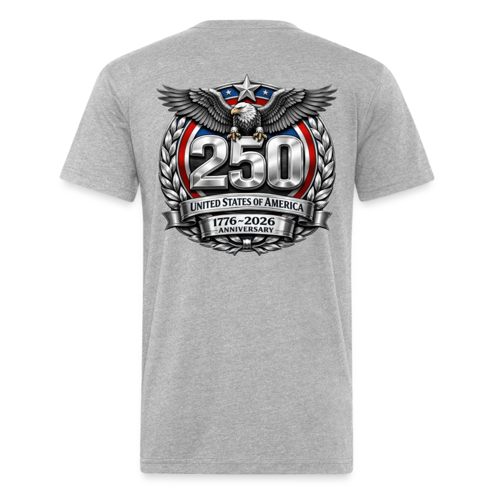 250 Year America Metalic Fitted Cotton/Poly T-Shirt by Next Level - heather gray