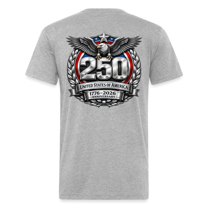 250 Year America Metalic Fitted Cotton/Poly T-Shirt by Next Level - heather gray
