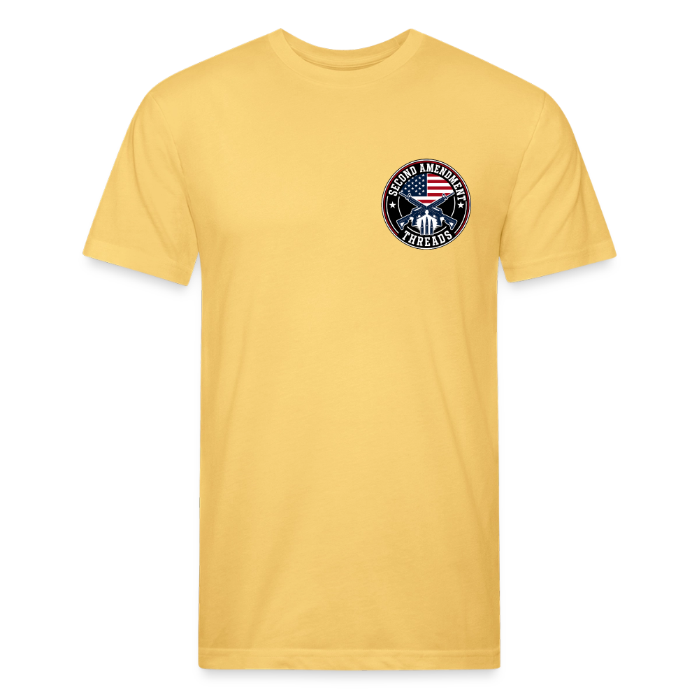 250 Year America Metalic Fitted Cotton/Poly T-Shirt by Next Level - pastel yellow