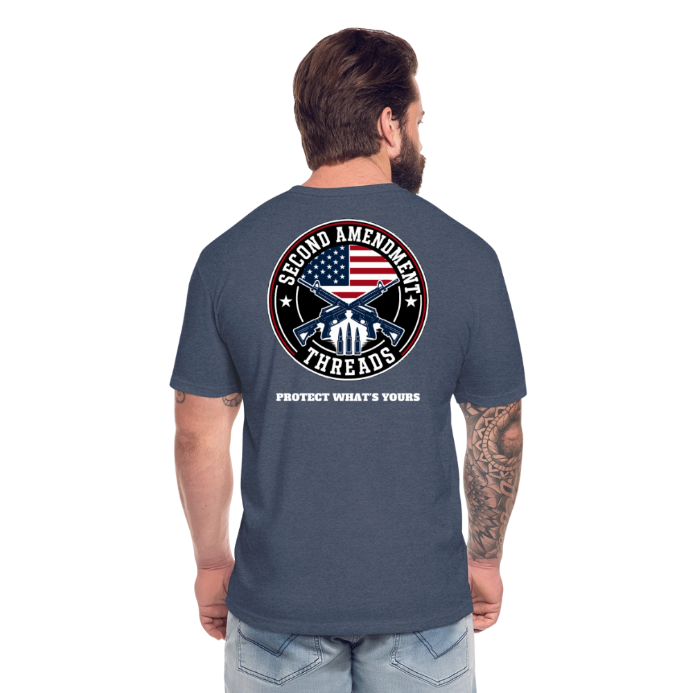 2A THREADS Fitted Cotton/Poly T-Shirt by Next Level - heather navy