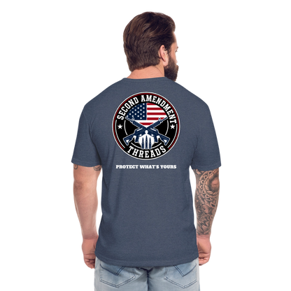 2A THREADS Fitted Cotton/Poly T-Shirt by Next Level - heather navy