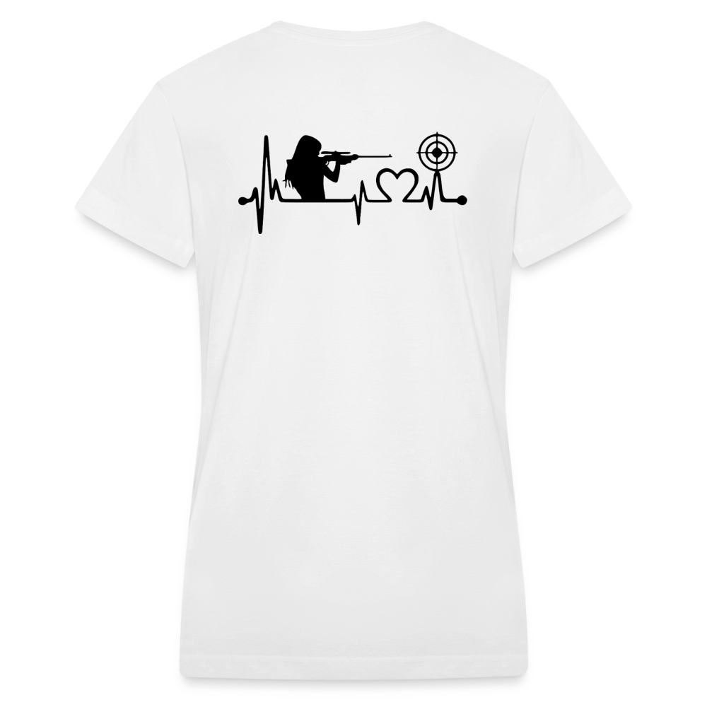 Lady Sniper Women's V-Neck T-Shirt - white