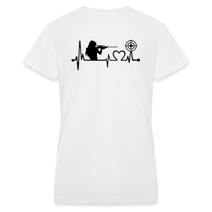 Lady Sniper Women's V-Neck T-Shirt - white