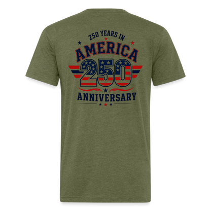 250 Year America  2A Threads Fitted Cotton/Poly T-Shirt by Next Level - heather military green