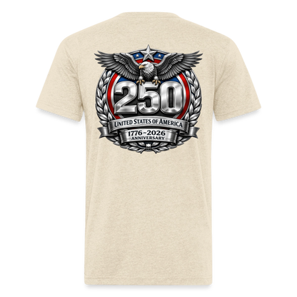 250 Year America Metalic Fitted Cotton/Poly T-Shirt by Next Level - heather cream