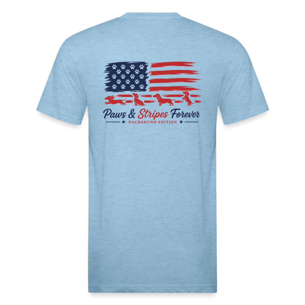 wiener Fitted Cotton/Poly T-Shirt by Next Level - heather blue