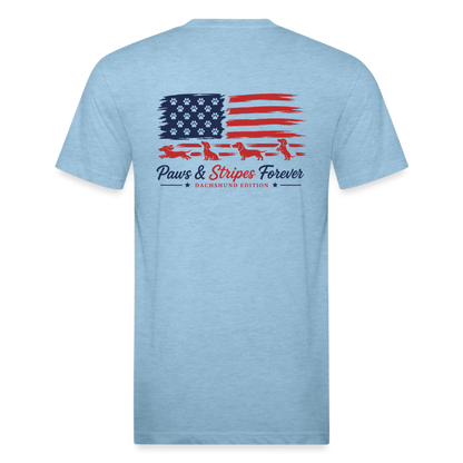 wiener Fitted Cotton/Poly T-Shirt by Next Level - heather blue