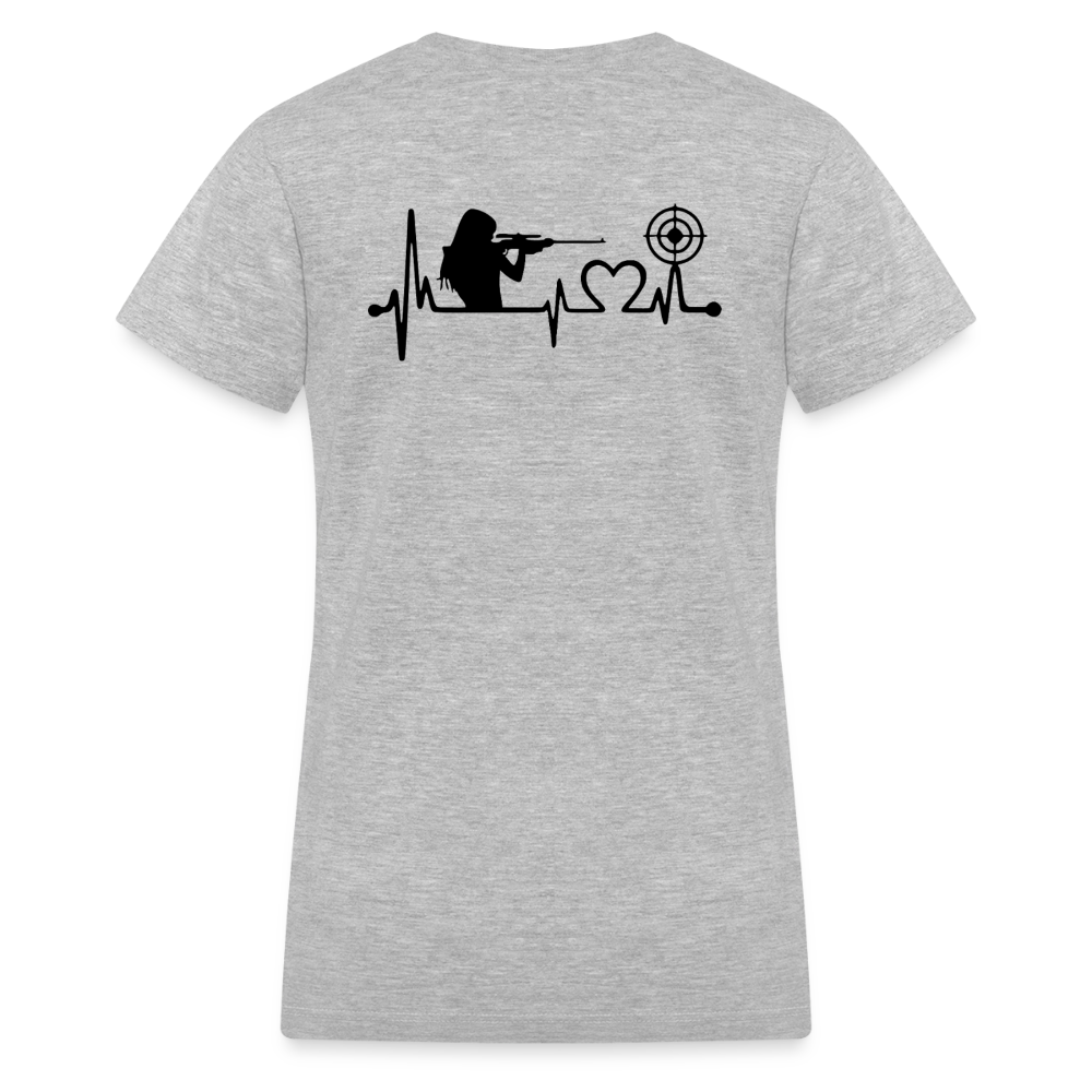 Lady Sniper Women's V-Neck T-Shirt - gray
