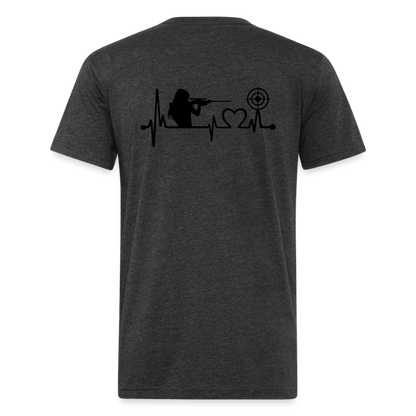 girl heart Fitted Cotton/Poly T-Shirt by Next Level - heather black