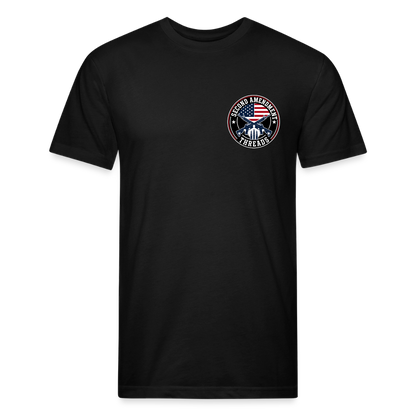 250 Year America Metalic Fitted Cotton/Poly T-Shirt by Next Level - black