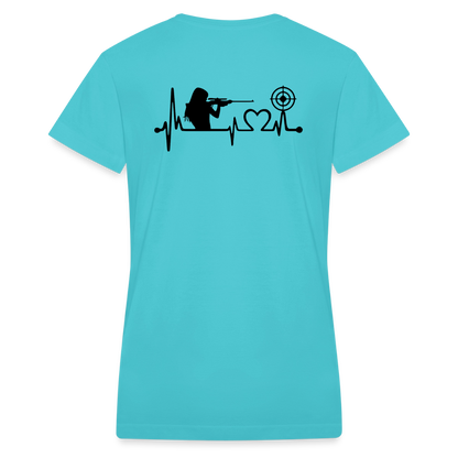 Lady Sniper Women's V-Neck T-Shirt - aqua