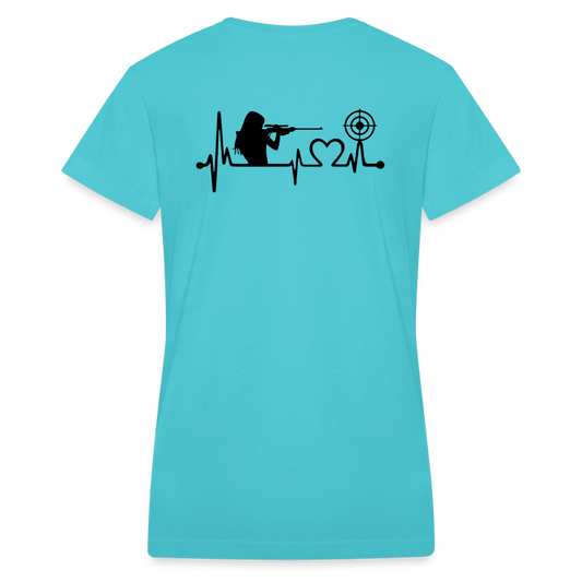 Lady Sniper Women's V-Neck T-Shirt - aqua