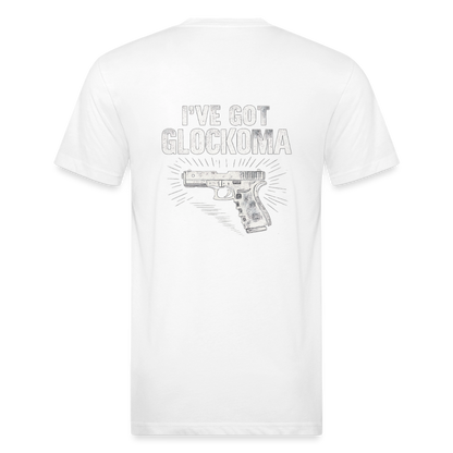 Glockoma Fitted Cotton/Poly T-Shirt by Next Level - white