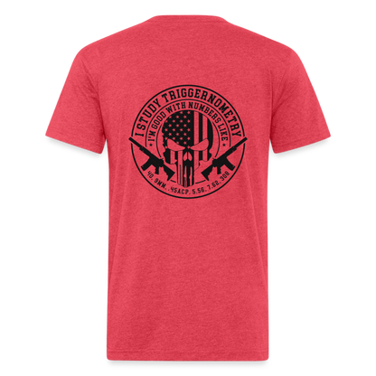 I Study Trigonometry Fitted Cotton/Poly T-Shirt by Next Level - heather red