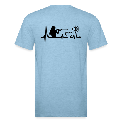 girl heart Fitted Cotton/Poly T-Shirt by Next Level - heather blue