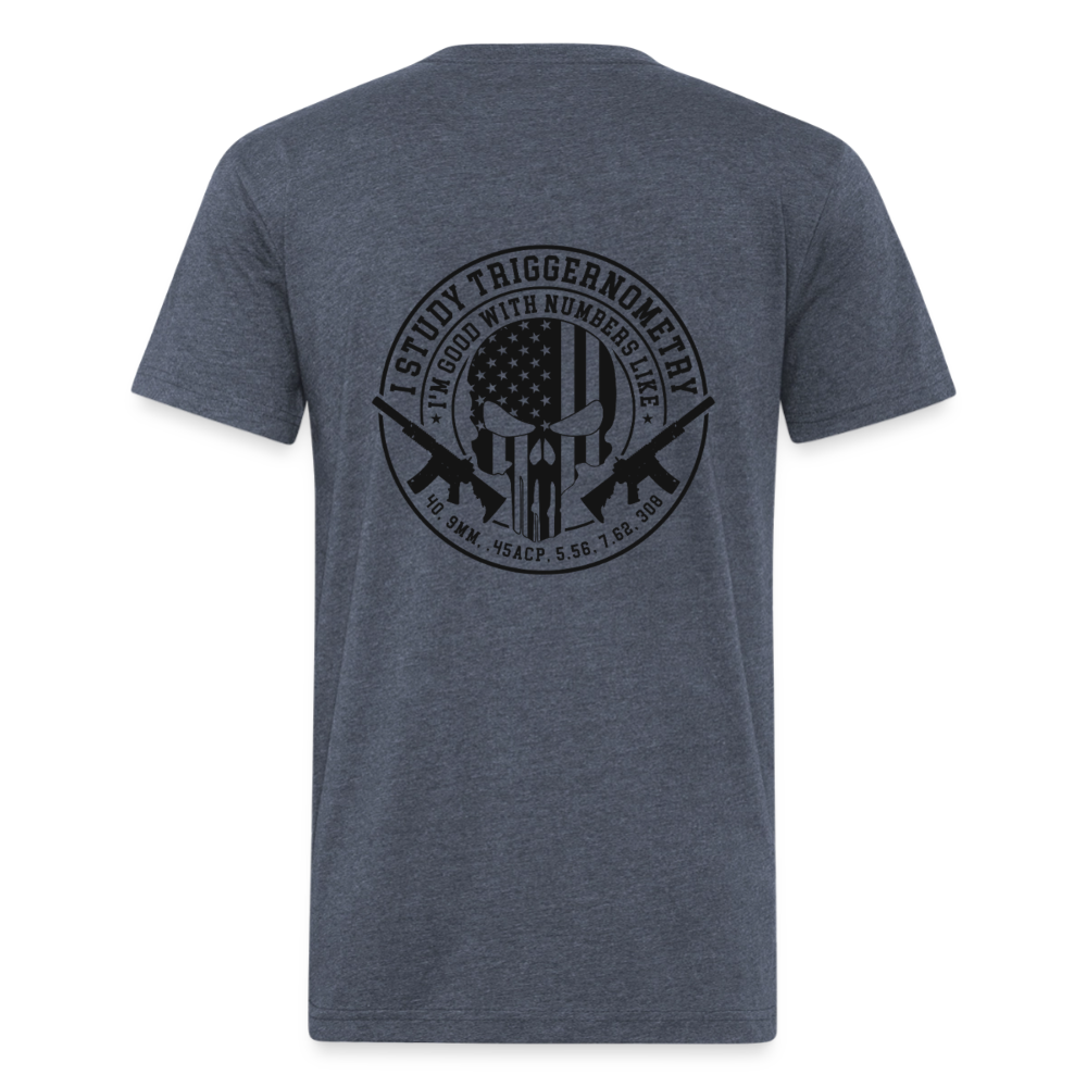 I Study Trigonometry Fitted Cotton/Poly T-Shirt by Next Level - heather navy