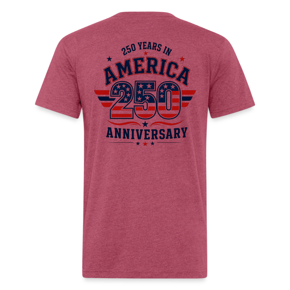 250 Year America  2A Threads Fitted Cotton/Poly T-Shirt by Next Level - heather burgundy