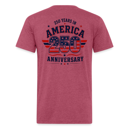 250 Year America  2A Threads Fitted Cotton/Poly T-Shirt by Next Level - heather burgundy