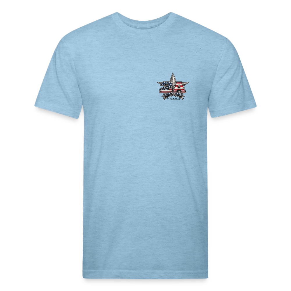 250 Year America  2A Threads Fitted Cotton/Poly T-Shirt by Next Level - heather blue