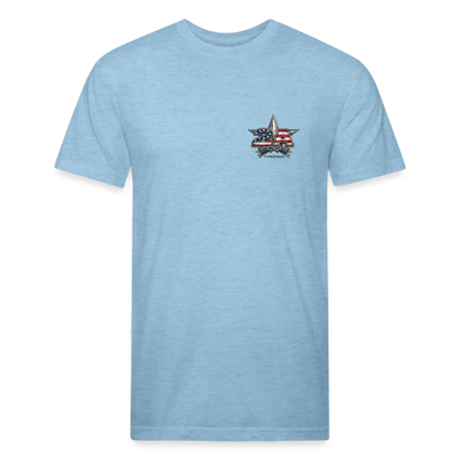 250 Year America  2A Threads Fitted Cotton/Poly T-Shirt by Next Level - heather blue