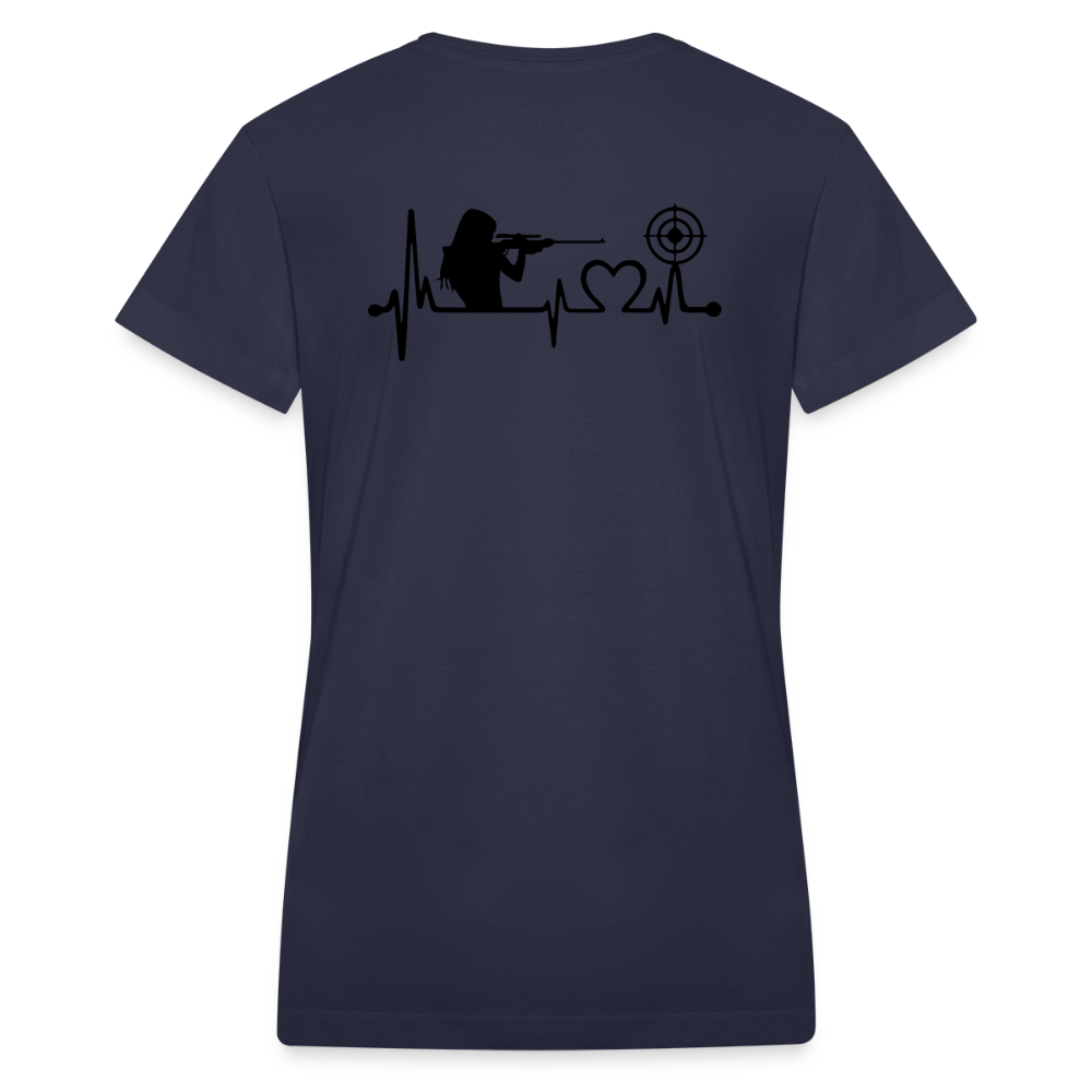 Lady Sniper Women's V-Neck T-Shirt - navy