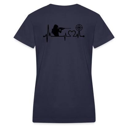 Lady Sniper Women's V-Neck T-Shirt - navy