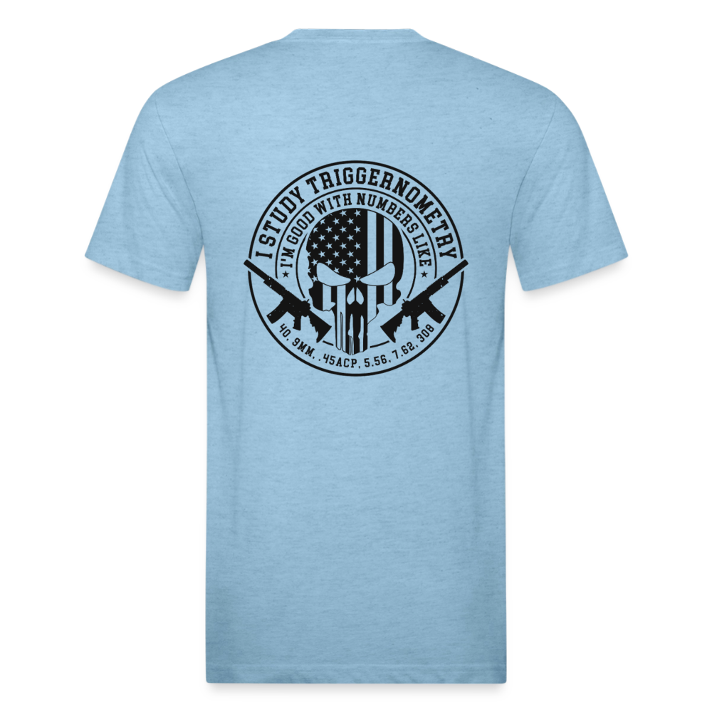 I Study Trigonometry Fitted Cotton/Poly T-Shirt by Next Level - heather blue
