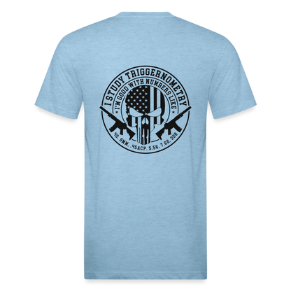 I Study Trigonometry Fitted Cotton/Poly T-Shirt by Next Level - heather blue