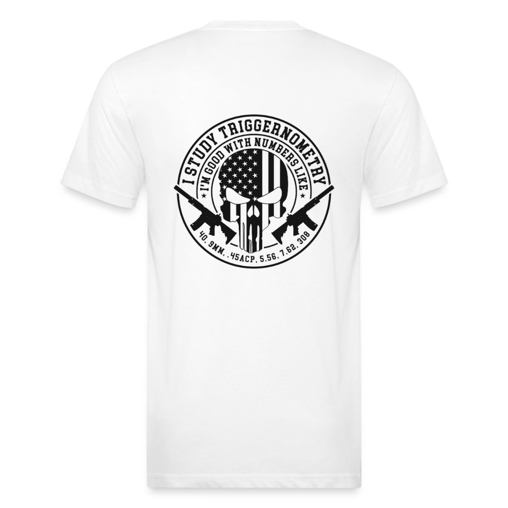 I Study Trigonometry Fitted Cotton/Poly T-Shirt by Next Level - white