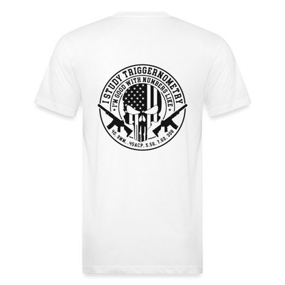 I Study Trigonometry Fitted Cotton/Poly T-Shirt by Next Level - white