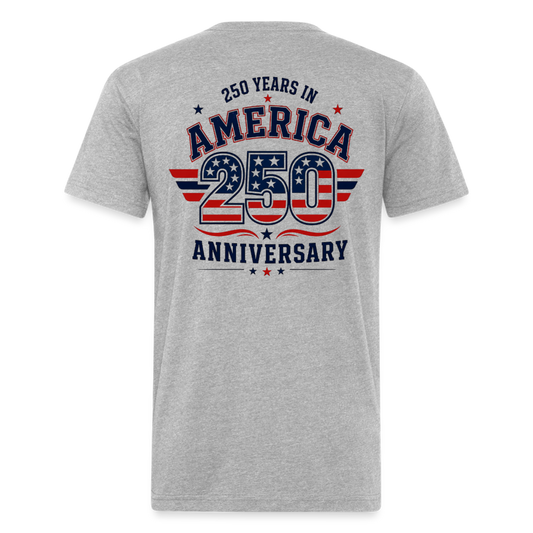 250 Yr America Fitted Cotton/Poly T-Shirt by Next Level - heather gray