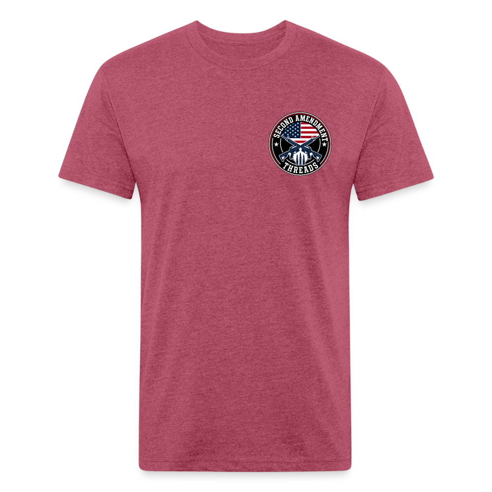 250 Year America Metalic Fitted Cotton/Poly T-Shirt by Next Level - heather burgundy