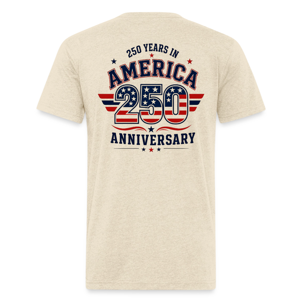250 Year America  2A Threads Fitted Cotton/Poly T-Shirt by Next Level - heather cream