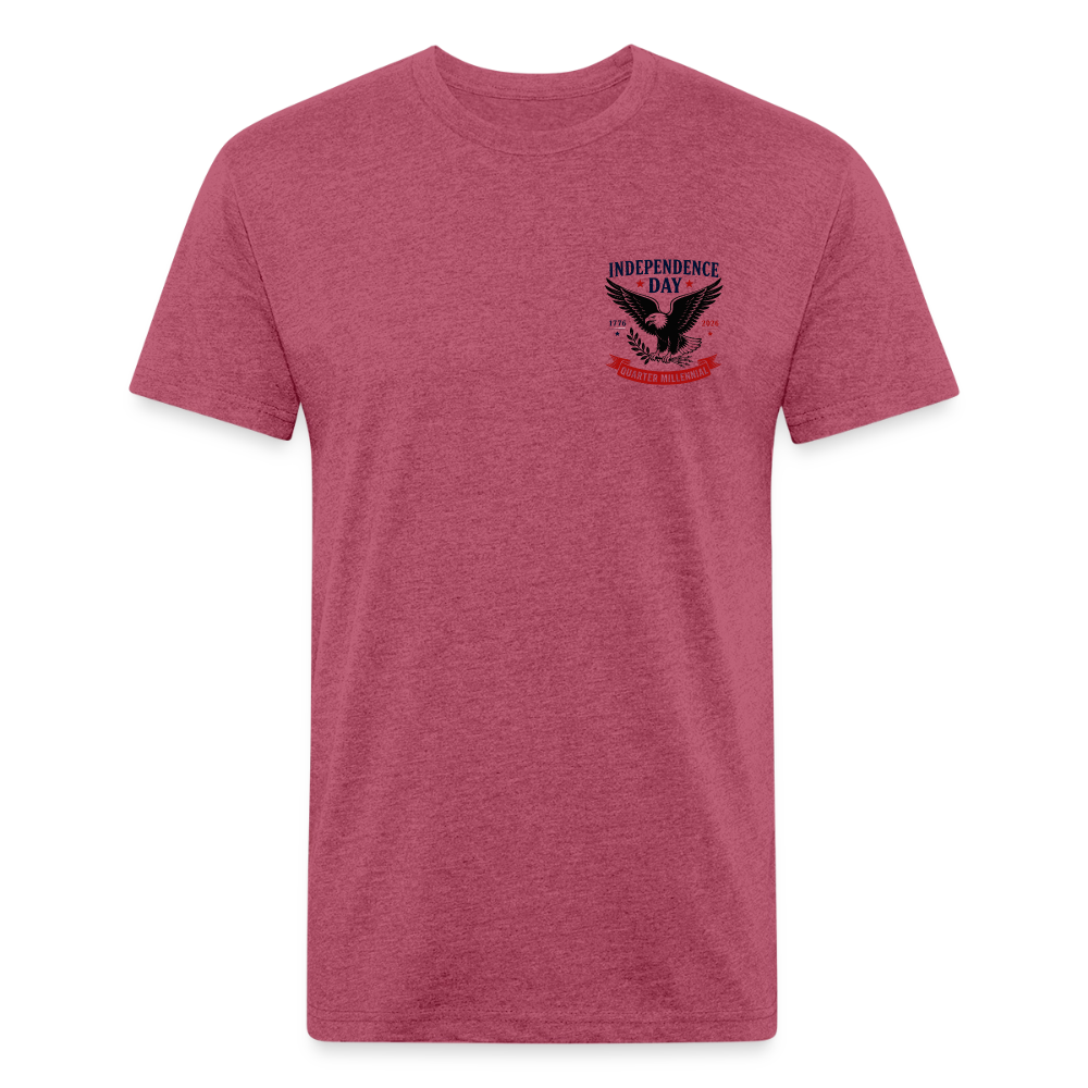 250 Yr America Fitted Cotton/Poly T-Shirt by Next Level - heather burgundy