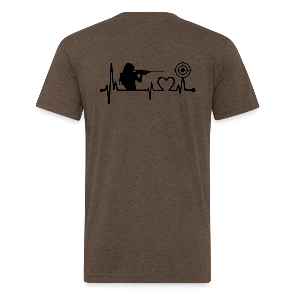 girl heart Fitted Cotton/Poly T-Shirt by Next Level - heather espresso