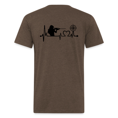 girl heart Fitted Cotton/Poly T-Shirt by Next Level - heather espresso